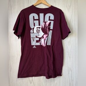 Adidas Texas A&M Gig ’Em Maroon Graphic Tee Shirt L